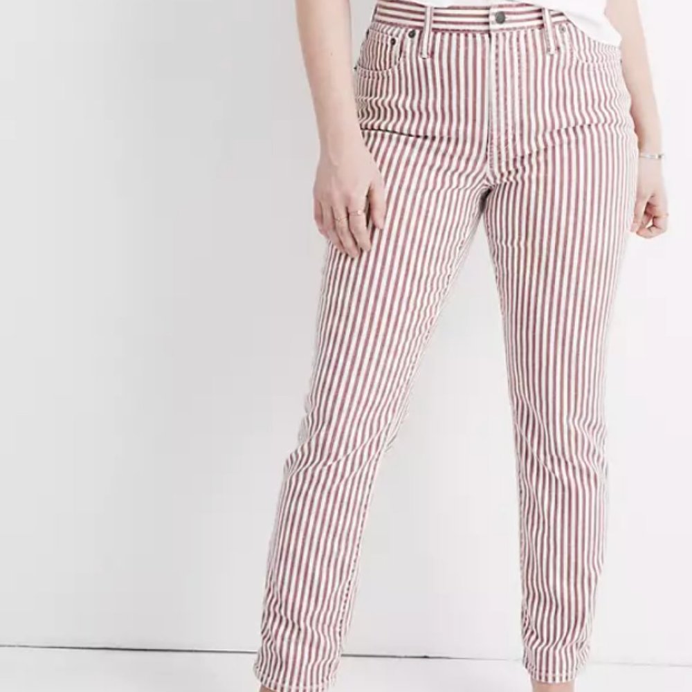 Madewell The High-Rise Slim Boyjean in Luca Stripe Size 30